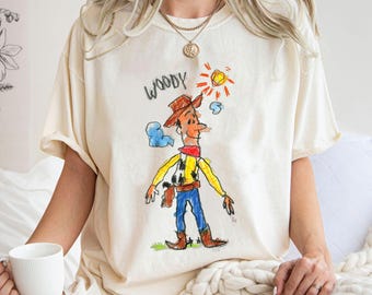 Sheriff Woody Crayon Drawing Shirt, Toy Story Shirt, Disney Trip Shirt, Toy Story Country Shirt, Western Woody Shirt, Disney Pixar Tee