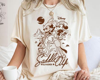 Mickey Minnie Wild Rider Saddle Up Shirt, Mickey and Friends Western Shirt, Disney Western Cowboy Cowgirl T-shirt, WDW Family Trip