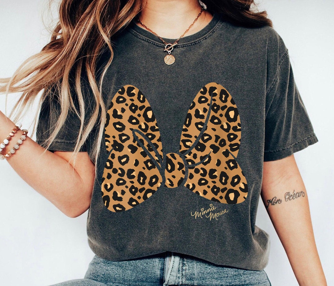 Minnie Mouse Leopard Print Bow Shirt, Mickey and Friends Tshirt, Magic