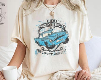 Camiseta desgastada de Finn McMissile, agente secreto, camiseta de la película Cars, camiseta de corredor, vacaciones familiares en Disney, viaje a Disneyland