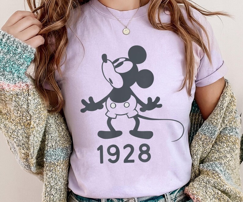 Retro Mickey Mouse 1928 Shirt, Mickey Mouse T-shirt, Mickey and Friends Shirt, Animal Kingdom, Disneyland Vacation, Disneyworld Trip 2023 image 2