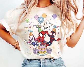 Spider Inspired Birthday Shirt, Personalized Spidey and His Amazing Friends Birthday Shirt, Spidey T-shirt, Toddler Birthday Tee