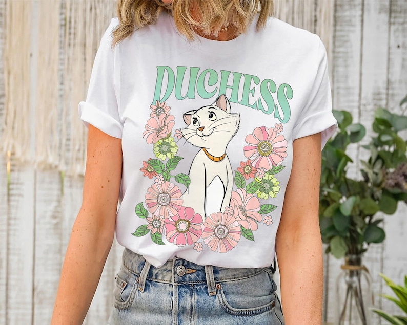 The Aristocats Duchess Floral Retro Shirt, Marie Thomas O'Malley Berlioz Toulouse Shirt, Family Vacation Shirt Great Gift Ideas For Women image 2