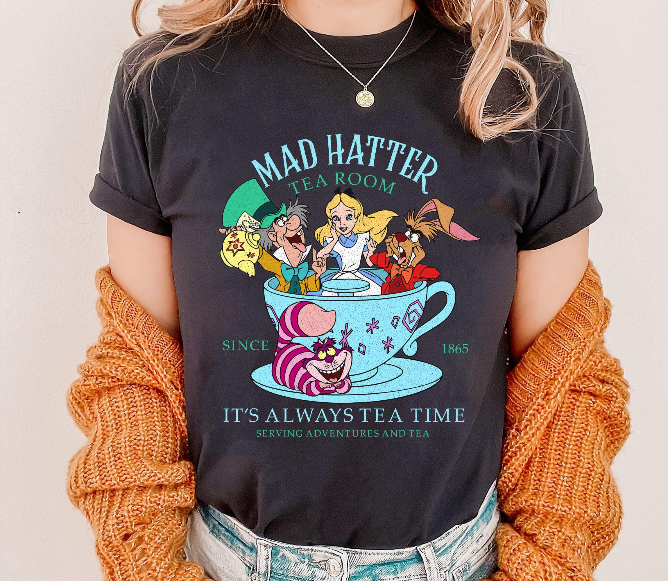 Vintage Alice in Wonderland Shirt, Mad Hatter T-shirt, Tea Party 