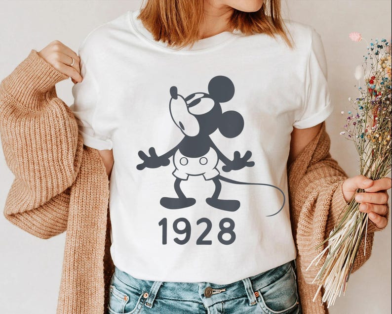 Retro Mickey Mouse 1928 Shirt, Mickey Mouse T-shirt, Mickey and Friends Shirt, Animal Kingdom, Disneyland Vacation, Disneyworld Trip 2023 image 3
