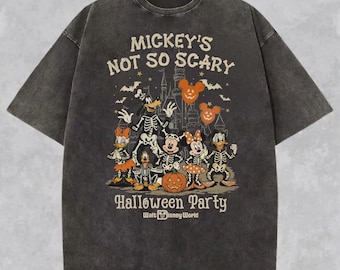 Vintage Mickey and Friends Skeleton Halloween Shirt, Skeleton T-shirt, Mickey's Not So Scary Halloween Party, Family Vacation Matching Trip