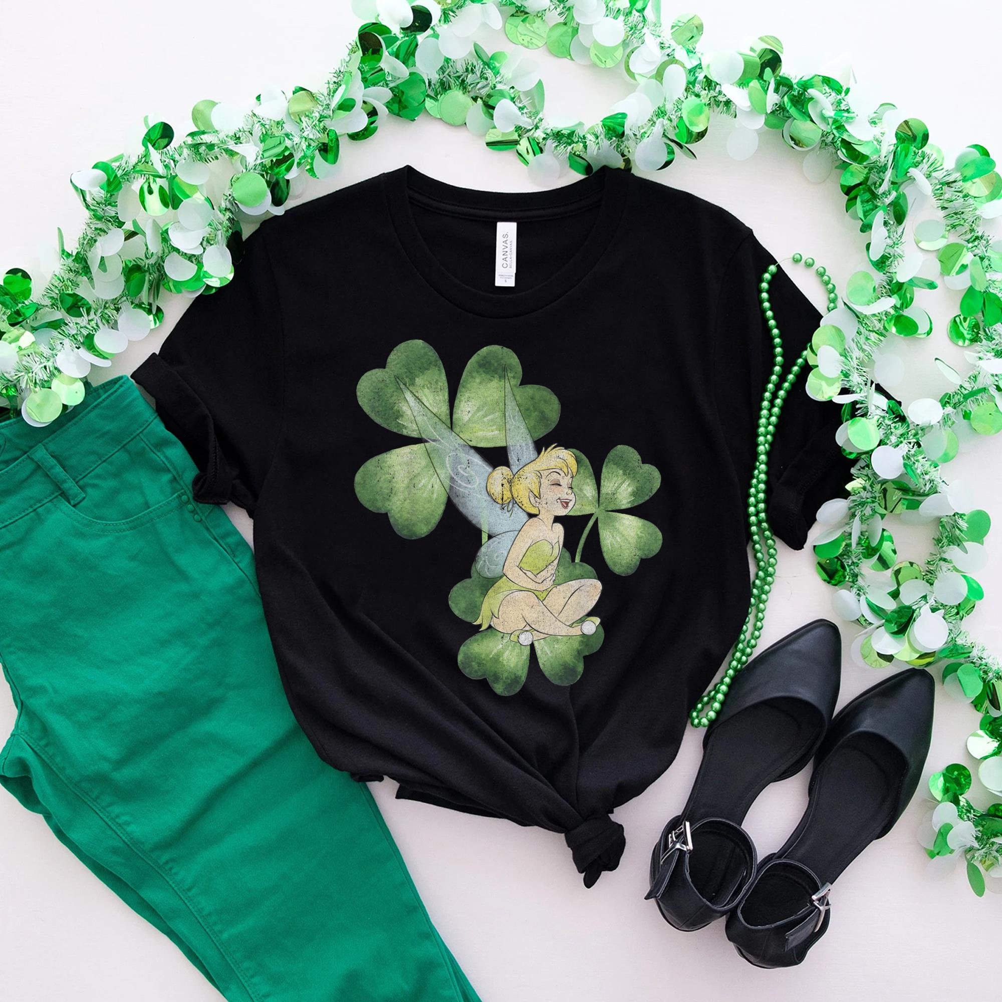 Discover Peter Pan Tinker Bell Clover Shamrock St. Patrick's Day Tshirt