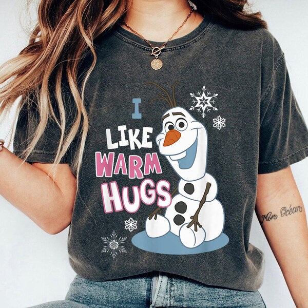 Christmas Olaf Portrait Shirt, I Love Warms Hugs T-shirt, Frozen Tee, Disney Family Vacation, Disneyland Trip