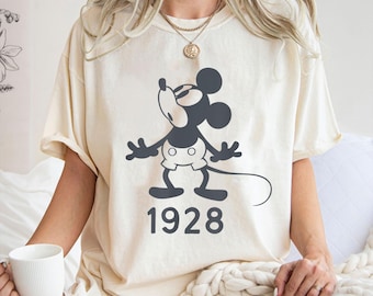 Chemise rétro Mickey Mouse 1928, T-shirt Mickey Mouse, chemise Mickey et ses amis, Animal Kingdom, vacances Disneyland, voyage Disneyworld 2023