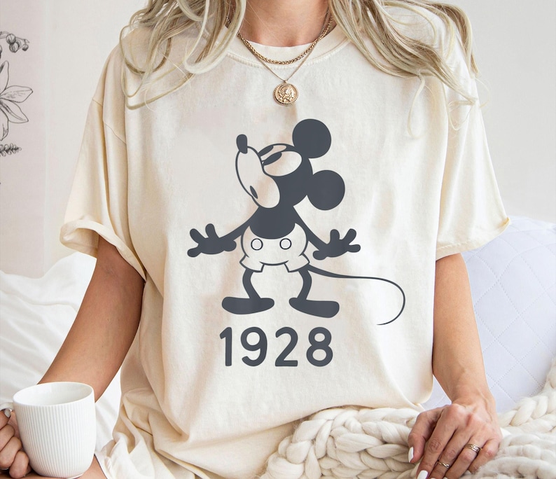 Retro Mickey Mouse 1928 Shirt, Mickey Mouse T-shirt, Mickey and Friends Shirt, Animal Kingdom, Disneyland Vacation, Disneyworld Trip 2023 image 1