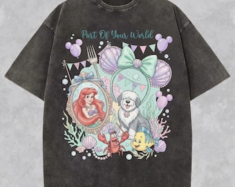 Cute Ariel Princess And Flounder Shirt, Little Mermaid Tee, Ariel Mermaid Shirt, Princess Shirt, Magic Kingdom Shirt, Girl Trip