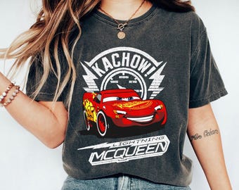 Lightning McQueen Retro Shirt, Kachow! T-Shirt, Cars Movie, Racer Tee, Disney Family Vacation, Disneyland Trip