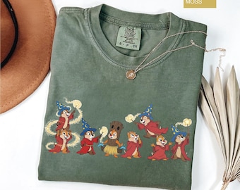 Chipmunk Wizards Shirt, Chip N Dale Costume Mickey Sorcerer T-shirt, Chip And Dale Sorcerer Fantasia, Double Trouble Tee, Hollywood Studios