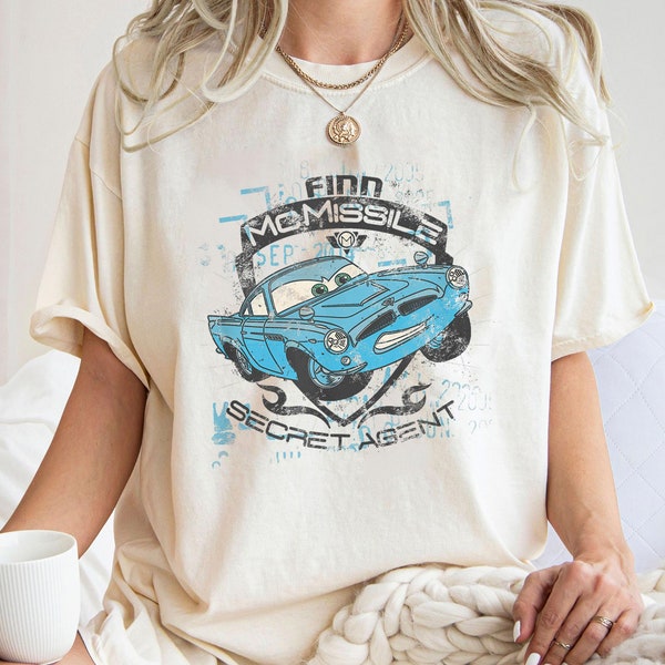 Finn McMissile Secret Agent Distressed Shirt, Cars Movie T-Shirt, Racer Tee, Disney Family Vacation, Disneyland Trip