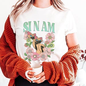 Retro Si & Am Cat Floral Shirt, Lady and the Tramp T-Shirt, Siamese Cat, Disney Cats, Villain Cat, Disneyland Trip Gift For Cat Lover image 3
