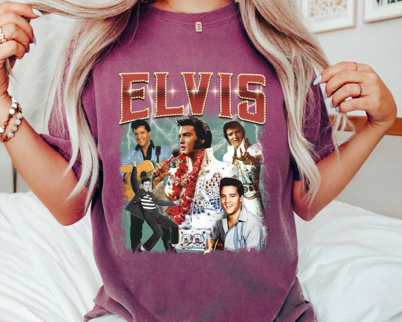 Camiseta vintage de Elvis de los 90, camiseta del Rey del Rock, camiseta de Elvis Presley, regalo de música rock and roll para fans. imagen 5