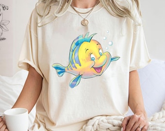 Flounder Bubbles Shirt, The Little Mermaid T-Shirt, Ariel Princess and Friends Tee, Disney Vacation, Disneyland Trip