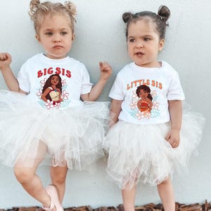 Custom Big Sis and Little Sis Shirts, Personalized Moana and Simea Shirts, Moana T-shirt, Sisters Matching, Disney Sister Tees image 2