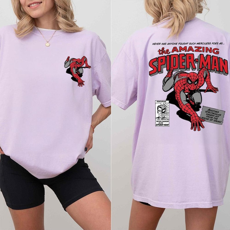 Vintage The Amazing Spider-Man Shirt, MCU Fans Marvel Shirt, Superhero Shirt, Spider Man T-Shirt, Spider Kids Tee 画像 5