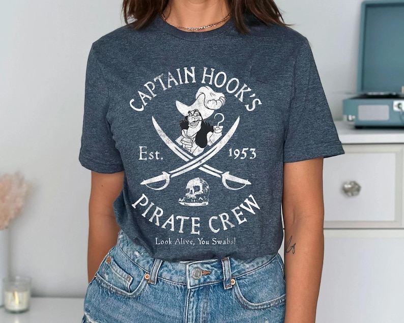 Villains Captain Hook Pirate Crew Est 1953 Logo Shirt, Peter Pan T-shirt, Magic Kingdom, Family Matching Tee Gift Ideas For Men Women image 3