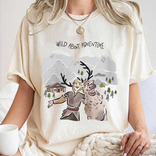 Wild About Adventure Drawn Logo Shirt, Kristoff and Sven T-Shirt, Frozen Tee, Disney Family Vacation, Disneyland Trip