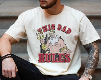 Retro The Little Mermaid Father's Day Shirt, This Dad Rules Shirt, The Little Mermaid King Triton Shirt, WDW Epcot Theme Park