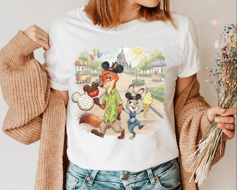 Zootopia Shirt, Judy and Hopps Shirt, Nick Wilde Shirt, Disneyland Snack Shirt, Disney Park Ice Cream Shirt, Disneyland Family Vacation Trip image 6