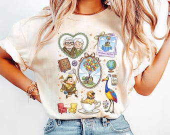 Vintage Adventure is Out There Coquette Bow Shirt, Disney Up Shirt, Pixar Carl and Ellie Shirt, Paradise Falls Travel & Co Tee