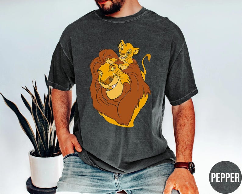 The Lion King Simba and Mufasa Father and Son Shirt, Father's Day Shirt, Shirt For Dad, Great Gift Ideas For Men Grandpa image 1