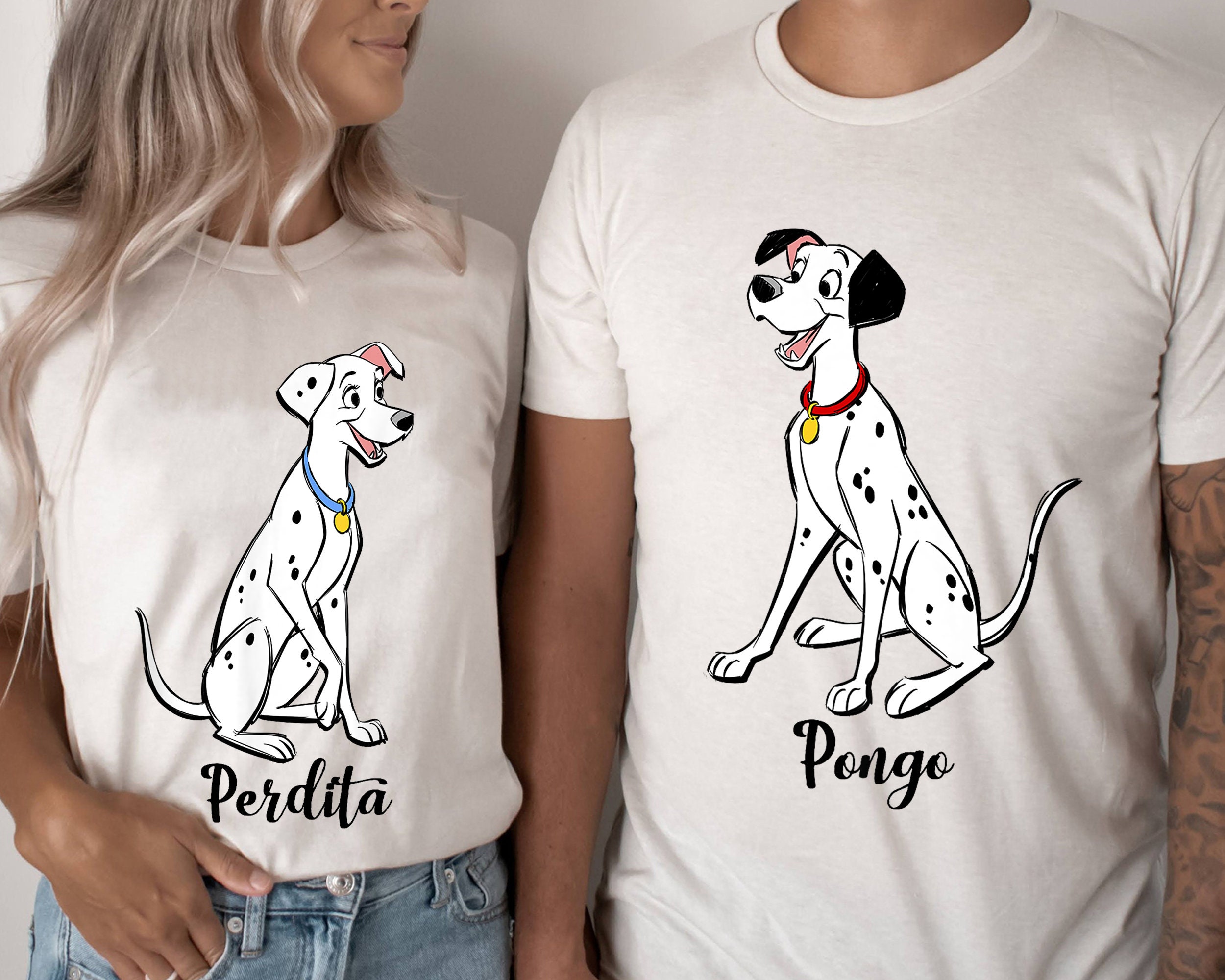 Disney 101 Dalmatians Pongo and Perdita Family - Short Sleeve T-Shirt for  Kids - Customized-Athletic Heather