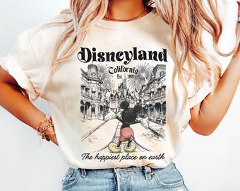 Retro Disneyland California Est 1955 Shirt, Mickey Mouse Shirt, Happiest Place On Earth Shirt, Walt Disney World, Disney Vacation Tee