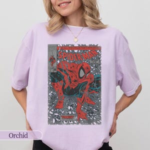 Vintage Spider-Man Shirt, Marvel Spider Man Comic Cover T-Shirt, Marvel Superhero Tee, MCU Fan Gift imagem 6