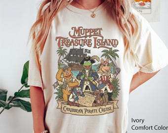 Camiseta vintage de los Muppets de la Isla del Tesoro, crucero pirata por el Caribe, camiseta retro de los Muppets, Yo Ho Yo Ho, una vida de pirata para mí, viaje familiar a WDW
