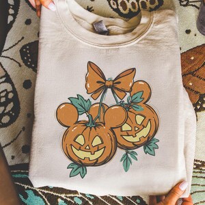 Retro Coquette Bow Mickey Halloween Shirt, Mickey Minnie Pumpkin Shirt, Mickey Halloween Tee, Disney Halloween Shirt, Spooky Vibes