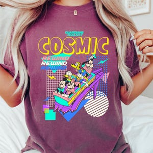 Mickey and Friends Shirt, Guardians of the Galaxy Cosmic Rewind T-shirt, Epcot Vintage 80's Style Tee, Disney Vacation, Disneyland Trip image 5