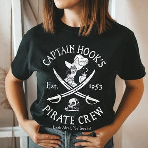 Villains Captain Hook Pirate Crew Est 1953 Logo Shirt, Peter Pan T-shirt, Magic Kingdom, Family Matching Tee Gift Ideas For Men Women image 2