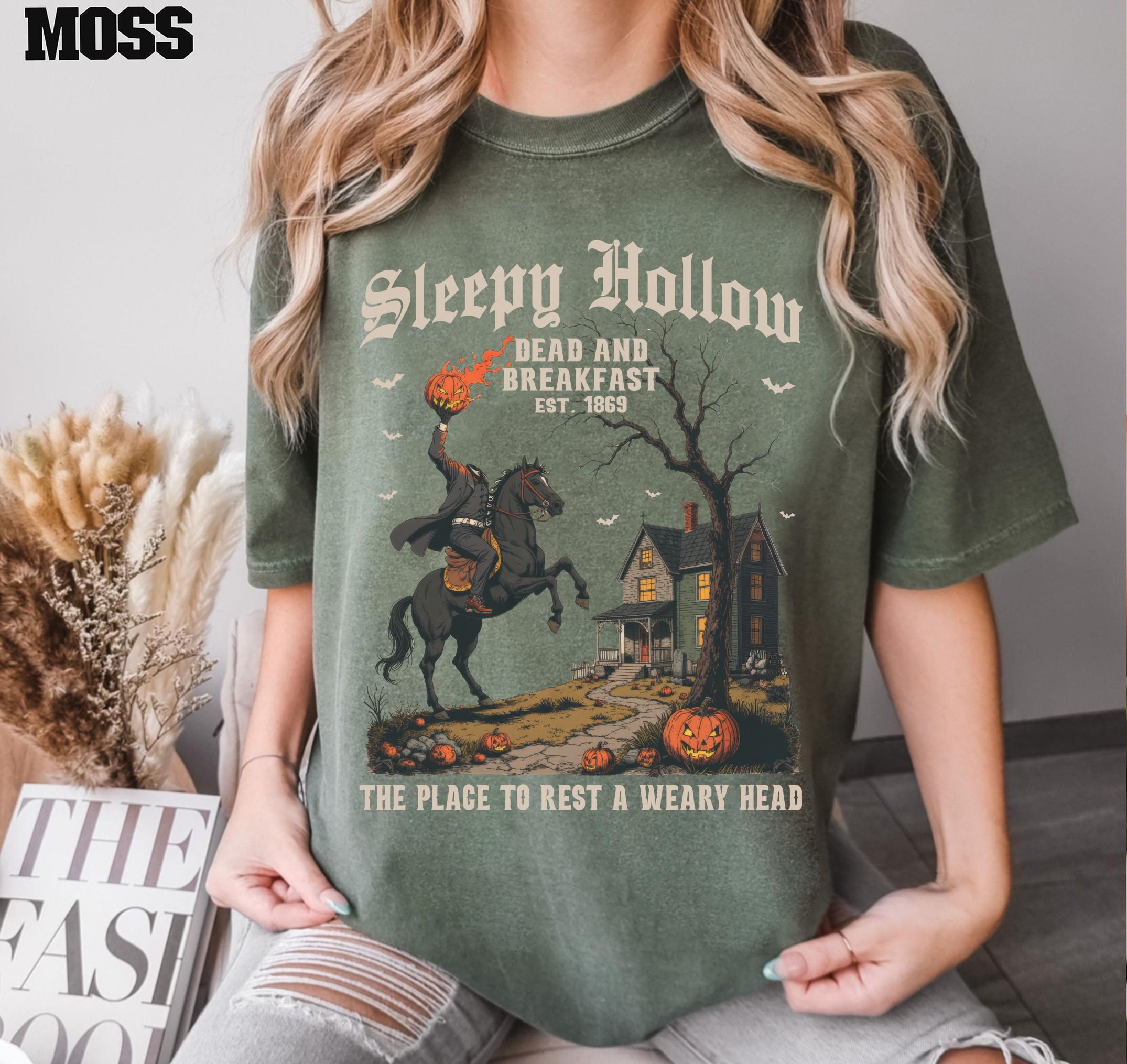 T-shirt Unisexe Sleepy Hollow - Motif Horreur Halloween Sorcière - 100% Coton - Fait Main US