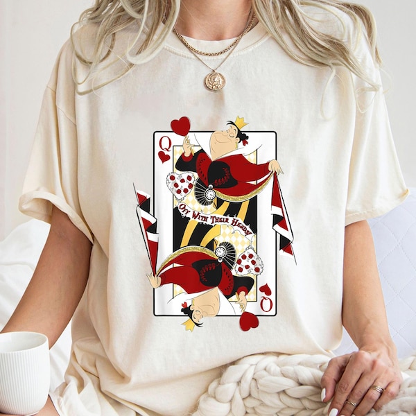 Queen Of Hearts Playing Card Shirt, Alice In Wonderland T-Shirt, Disney Villains Tee, Family Vacation, Magic Kingdom, Disneyland Trip