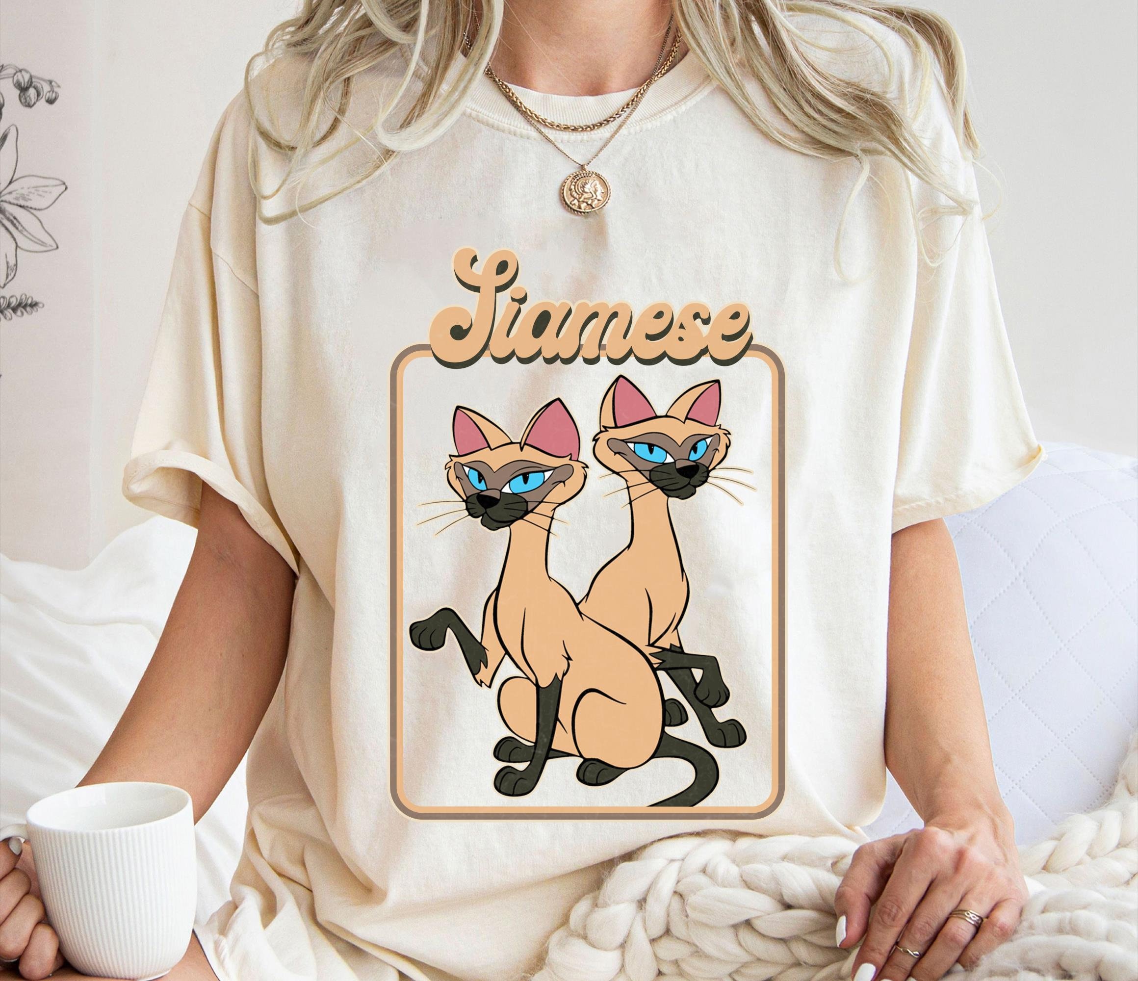 Siamese Cat Vintage Y2k Style Shirt, Lady and the Tramp T