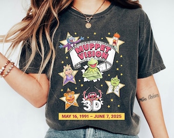 Retro 90s Muppet Vision 3D Shirt, Muppets Show Shirt, Kermit and Miss Piggy Shirt, Hollywood Studios Ride Shirt