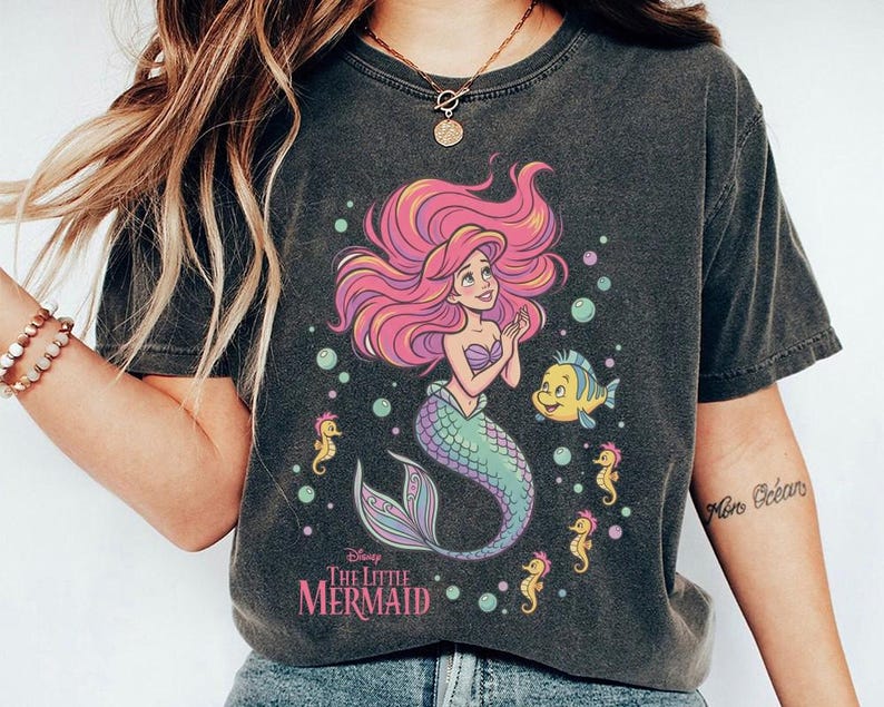 Vintage The Little Mermaid Ariel Shirt, Disney Princess Tee, Ariel Mermaid Shirt, Disney Ariel T-Shirt, Disneyland Girls Trip image 1