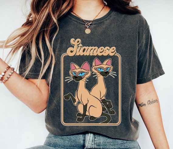 Siamese Cat Vintage Y2k Style Shirt, Lady and the Tramp T