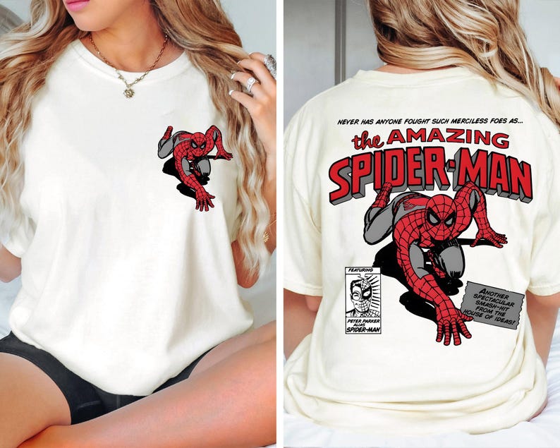 Vintage The Amazing Spider-Man Shirt, MCU Fans Marvel Shirt, Superhero Shirt, Spider Man T-Shirt, Spider Kids Tee 画像 3