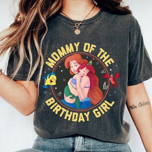 Personalized Queen Athena & Ariel Shirt, Custom Mommy of The Birthday Girl Shirt, The Little Mermaid, Mother's Day Gift Ideas For Mom Mama
