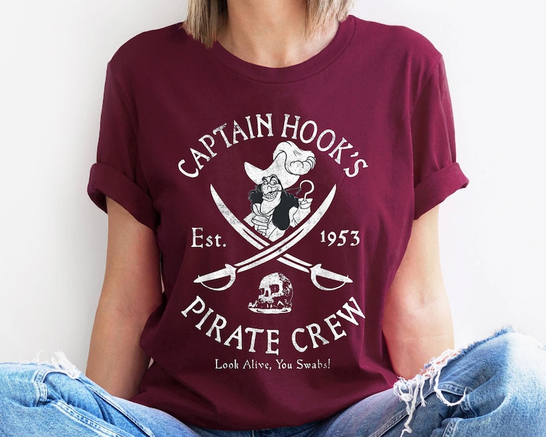 Villains Captain Hook Pirate Crew Est 1953 Logo Shirt, Peter Pan T-shirt, Magic Kingdom, Family Matching Tee Gift Ideas For Men Women image 5