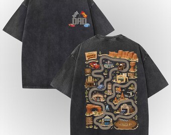 Vintage Welcome to Radiator Springs Dad Shirt, Car Map Tee, Men's Disneyland Tee, Cars Land Shirt, Family Matching Trip, Shirt for Men