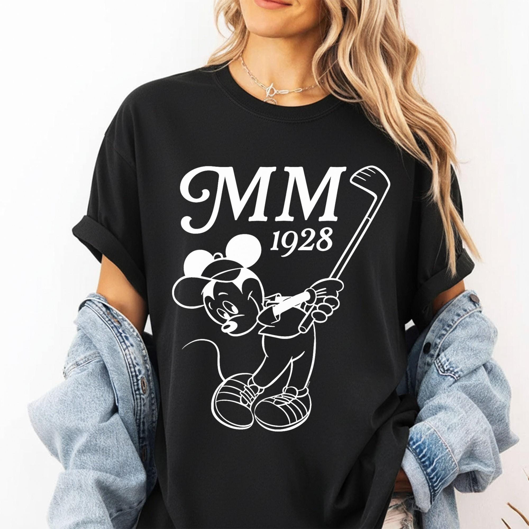 Mickey Golf Shirt, Mickey MM 1928 Golfing T-shirt, Golf Party Tee