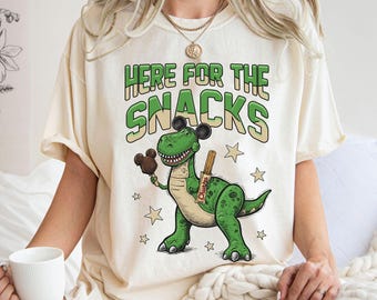 Here For The Snacks Disney Shirt, Rex Toy Story T-shirt, Boy's Toy Story Shirt, Toy Story Land Hollywood Studios Shirt