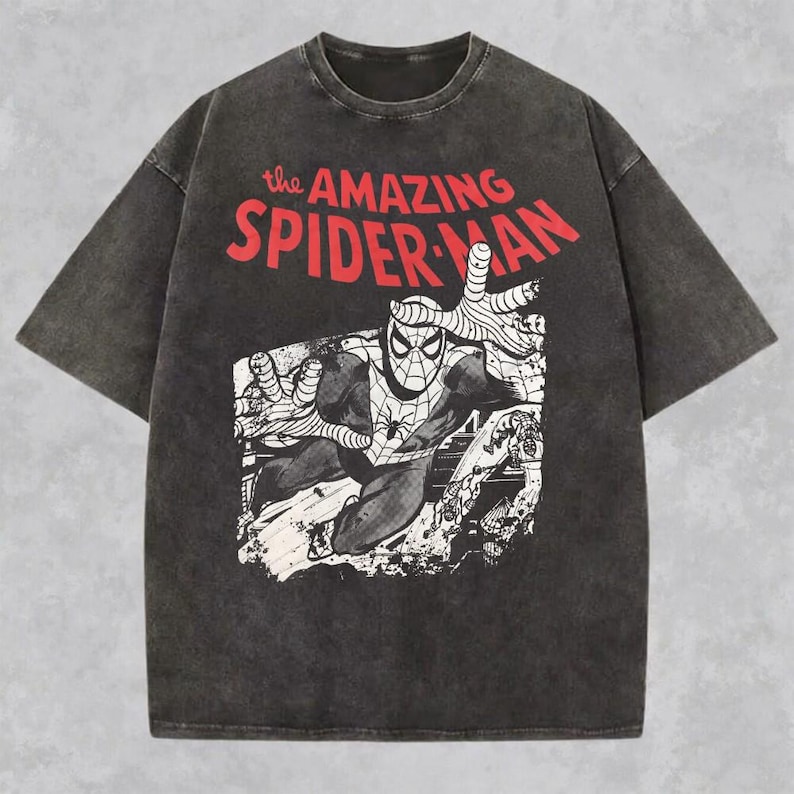 Vintage The Amazing Spider-Man Comic Shirt, Retro Marvel Avengers Spiderman T-Shirt, Peter Parker Tee, Spiderman Gift for Him image 1