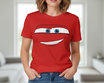 Lightning McQueen Big Face Shirt, Cars Movie T-Shirt, Halloween Costume, Racer Tee, Trick or Treat, Spooky Season
